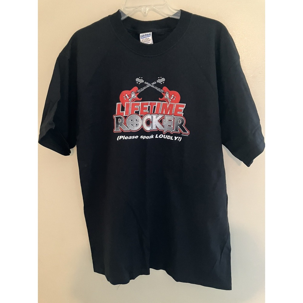 Lifetime Rocker‎ (Please Speak Loudly) Rock N Roll Metal Tshirt L Metalhead NOS